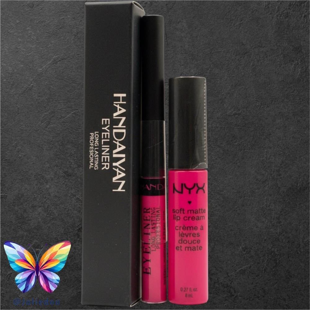 HP Lips/Eyes Bundle: NYX Vibrant Pink Soft Matte Lip Cream + Bold Pink EyeLiner